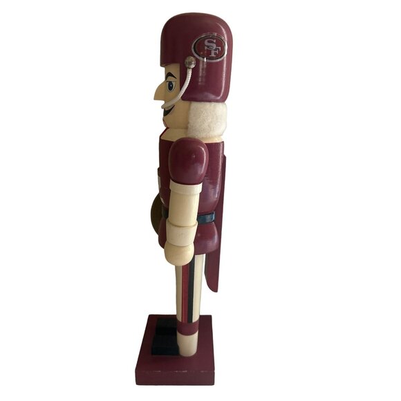 San Francisco 49ers Wooden Nutcracker 13-Inch Tall Football Player - Picture 2 of 10